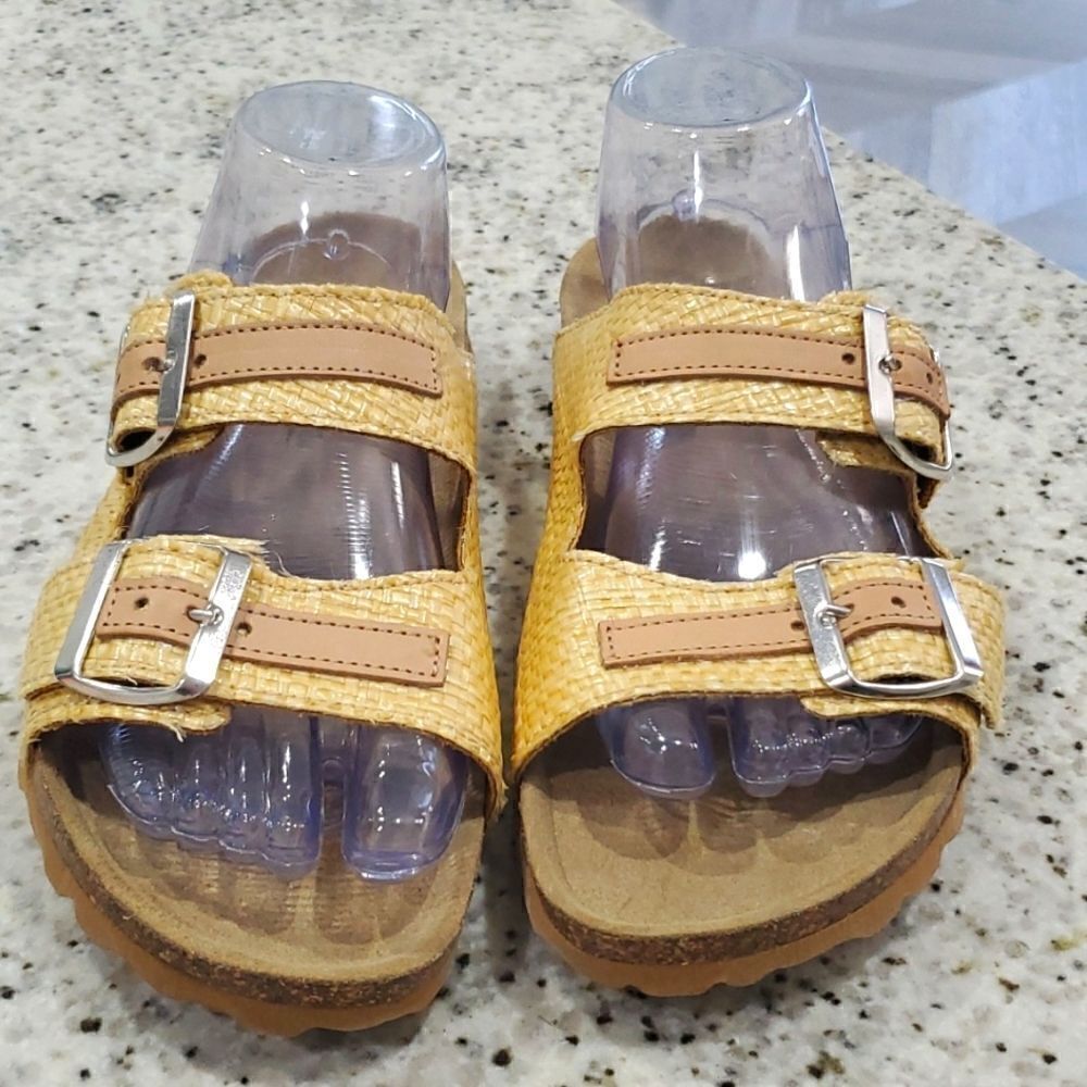 LMDI Balea leather Sandals rafia, nwot, size 8/40